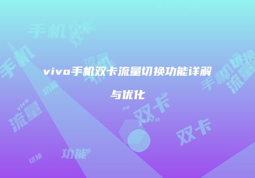 vivo手机双卡流量切换功能详解与优化