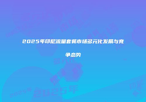 2025年印尼流量套餐市场多元化发展与竞争态势
