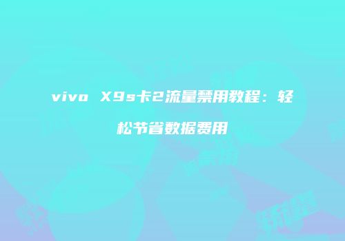 vivo X9s卡2流量禁用教程：轻松节省数据费用