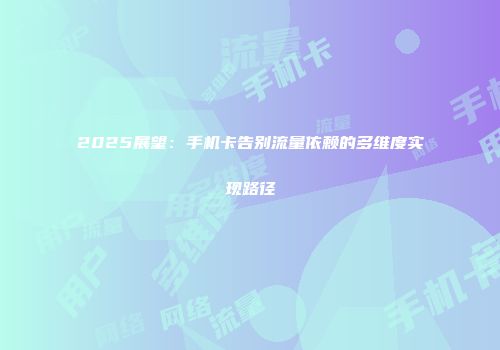 2025展望：手机卡告别流量依赖的多维度实现路径