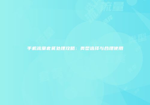手机流量套餐处理攻略:类型选择与合理使用