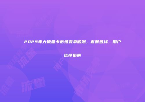 2025年大流量卡市场竞争激烈,套餐多样,用户选择指南