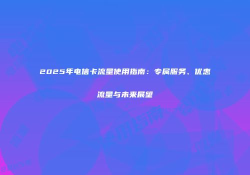 2025年电信卡流量使用指南:专属服务、优惠流量与未来展望