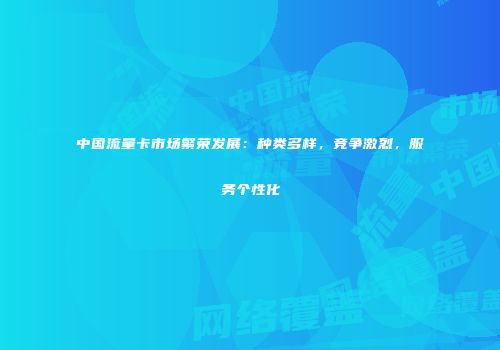 中国流量卡市场繁荣发展:种类多样,竞争激烈,服务个性化