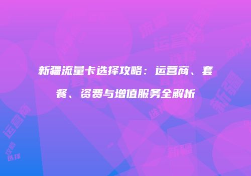 新疆流量卡选择攻略：运营商、套餐、资费与增值服务全解析