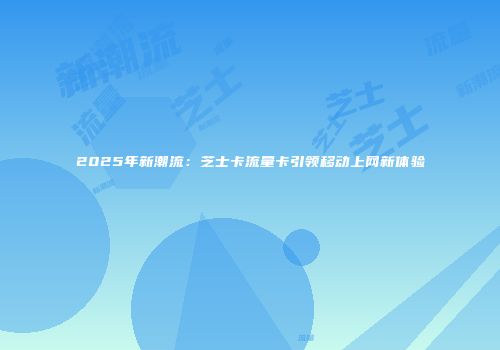 2025年新潮流:芝士卡流量卡引领移动上网新体验