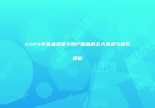 2025年联通流量卡用户面临的五大挑战与应对策略