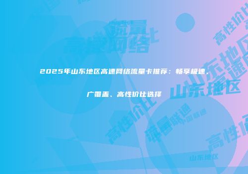 2025年山东地区高速网络流量卡推荐:畅享极速、广覆盖、高性价比选择