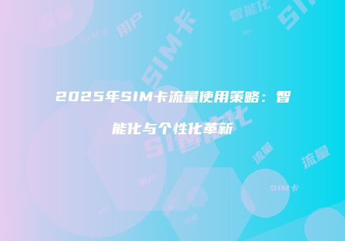 2025年SIM卡流量使用策略:智能化与个性化革新
