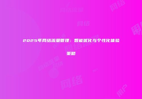 2025年网络流量管理:智能优化与个性化体验策略