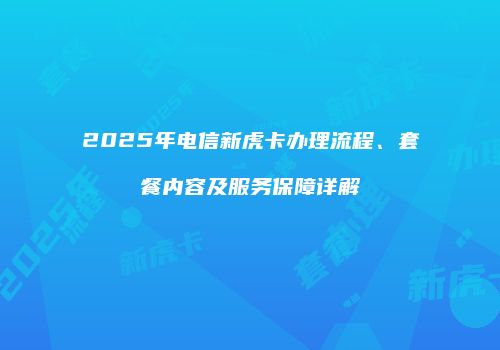 2025年电信新虎卡办理流程、套餐内容及服务保障详解