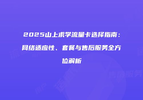 2025山上求学流量卡选择指南:网络适应性、套餐与售后服务全方位解析