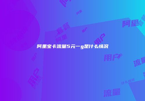 阿里宝卡流量5元一g是什么情况