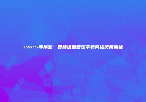 2025年展望:智能流量管理革新网络使用体验