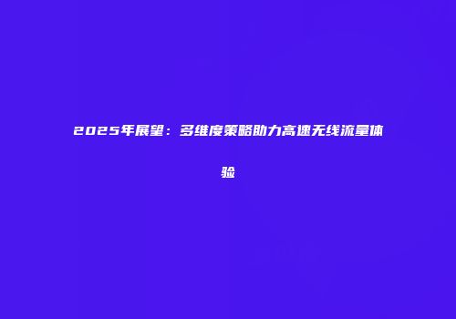 2025年展望:多维度策略助力高速无线流量体验