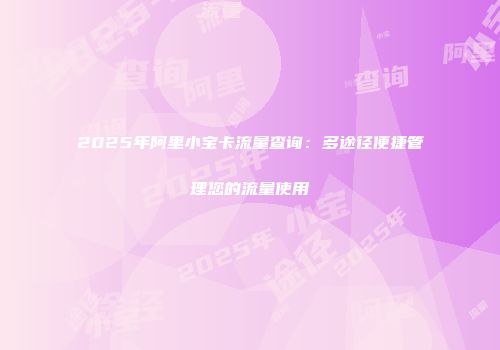 2025年阿里小宝卡流量查询：多途径便捷管理您的流量使用