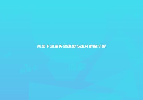 校园卡流量失效原因与应对策略详解