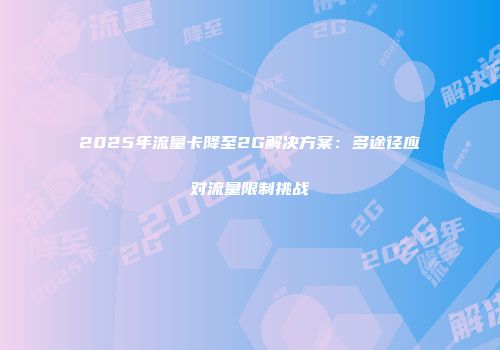 2025年流量卡降至2G解决方案:多途径应对流量限制挑战