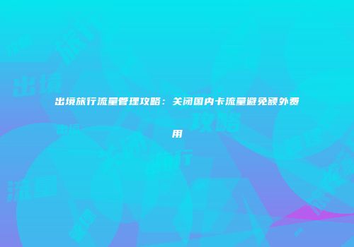 出境旅行流量管理攻略：关闭国内卡流量避免额外费用