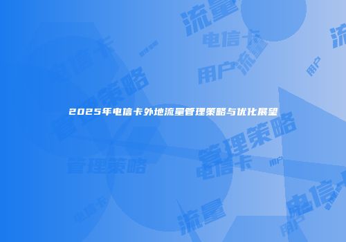 2025年电信卡外地流量管理策略与优化展望