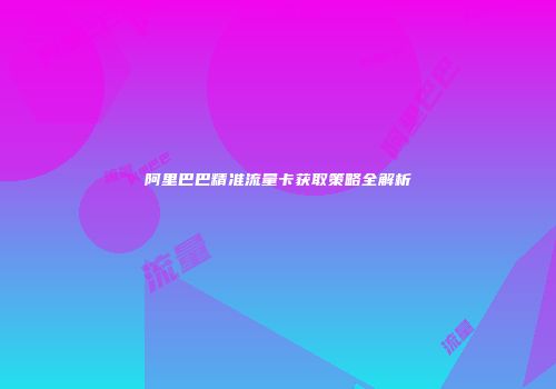 阿里巴巴精准流量卡获取策略全解析