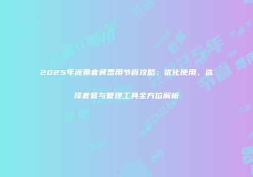 2025年流量套餐费用节省攻略：优化使用、选择套餐与管理工具全方位解析