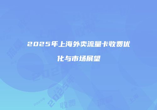 2025年上海外卖流量卡收费优化与市场展望