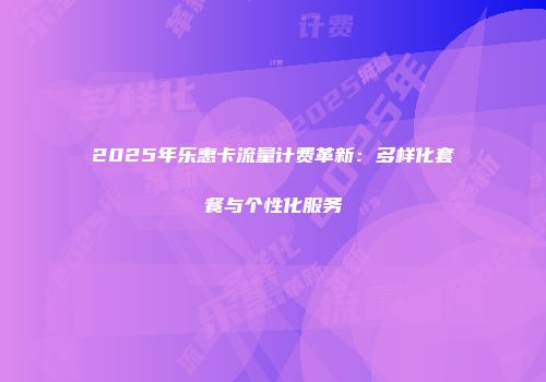 2025年乐惠卡流量计费革新：多样化套餐与个性化服务