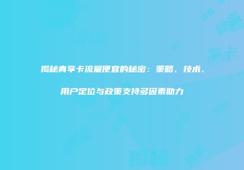 揭秘青享卡流量便宜的秘密：策略、技术、用户定位与政策支持多因素助力