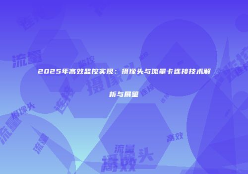 2025年高效监控实现：摄像头与流量卡连接技术解析与展望