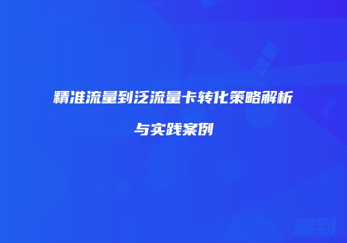 精准流量到泛流量卡转化策略解析与实践案例