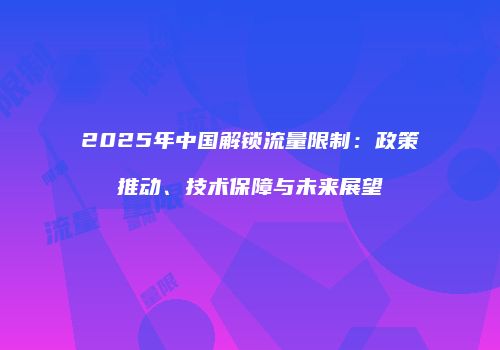 2025年中国解锁流量限制:政策推动、技术保障与未来展望