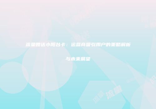 流量赠送小阳台卡：运营商吸引用户的策略解析与未来展望