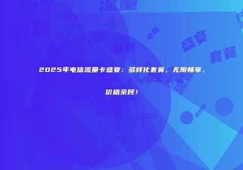 2025年电信流量卡盛宴：多样化套餐，无限畅享，价格亲民！