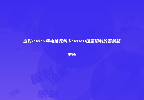 应对2025年电信无忧卡90MB流量限制的多策略解析