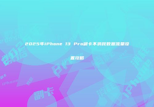 2025年iPhone 13 Pro副卡不消耗数据流量设置攻略