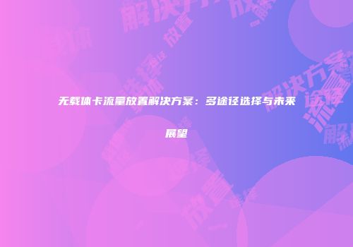 无载体卡流量放置解决方案：多途径选择与未来展望