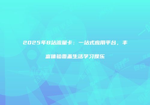 2025年B站流量卡：一站式应用平台，丰富体验覆盖生活学习娱乐