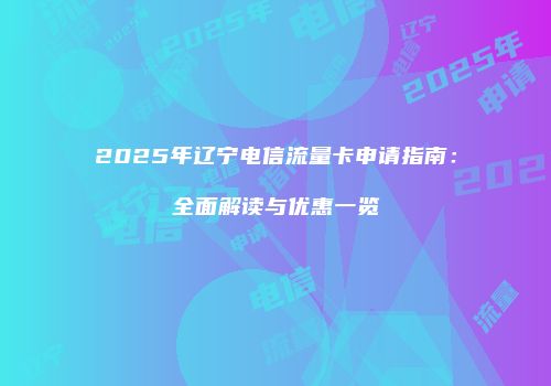 2025年辽宁电信流量卡申请指南：全面解读与优惠一览