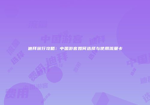 迪拜旅行攻略：中国游客如何选择与使用流量卡