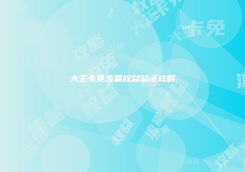 大王卡免流量权益验证攻略