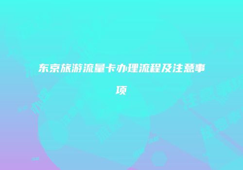 东京旅游流量卡办理流程及注意事项