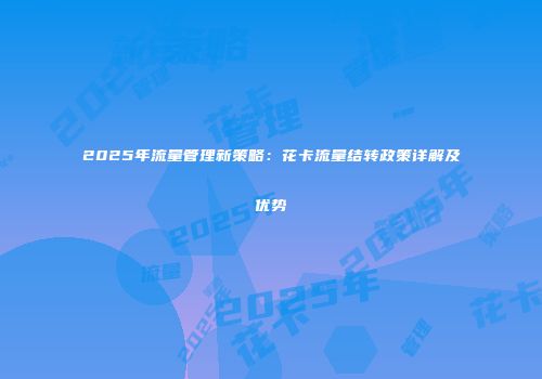 2025年流量管理新策略：花卡流量结转政策详解及优势