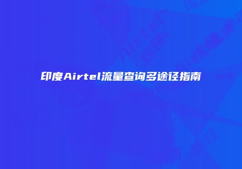 印度Airtel流量查询多途径指南
