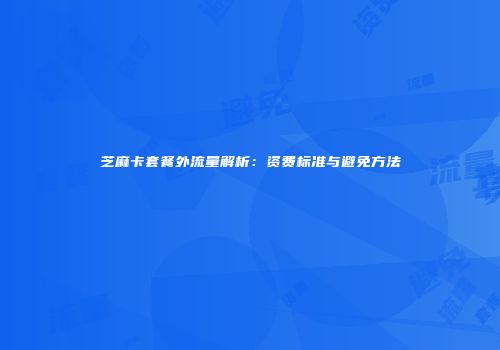 芝麻卡套餐外流量解析：资费标准与避免方法