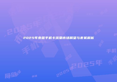 2025年泰国手机卡流量市场展望与套餐解析