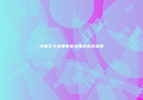 详解王卡流量套餐办理及选择指南