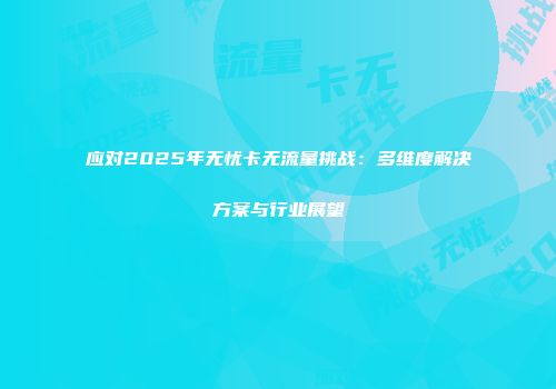 应对2025年无忧卡无流量挑战:多维度解决方案与行业展望