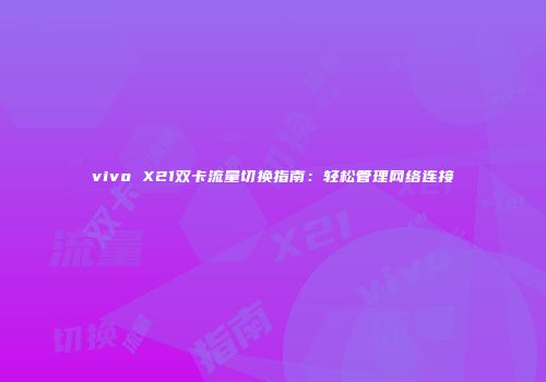 vivo X21双卡流量切换指南：轻松管理网络连接
