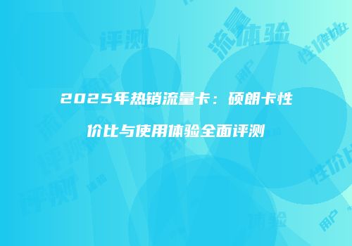 2025年热销流量卡:硕朗卡性价比与使用体验全面评测